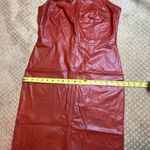 Prologue Midi Crew Neck Burnt Brick Red Faux Leather Sleeveless Dress SZ 6 NWT Photo 5