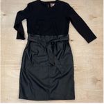 Black Dress by Spense with Faux Leather Skirt Size Small Photo 6
