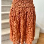 Moulinette Soeurs Anthropologie Rust Orange Lace A-Line Skirt Photo 0