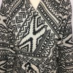 Vanity Collection VANITY Black White Aztec Geometric Wool Blend Jacket Coat Belt Tie Medium Photo 2