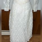 Stunning Vintage 1960s Embroidered Lace Wedding Gown & Veil! White Size 10 Photo 4