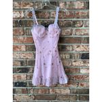 Dolls Kill Sugar Thrillz Sz XS Baby Floral Mini Dress Coquette Sweetheart Lace Pink Photo 3