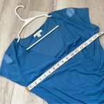 Vintage Mesh Top ruched wrap fitted womens Blue (medium) y2k going out party Photo 2