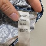 Chico's  Blue White Floral Print Short Sleeve Blouse Womens S Casual Beachy Spring Photo 2
