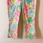 Lilly Pulitzer Vintage  Floral Patchwork Bootcut Pants Ankle Fit Size 0 Cotton Photo 2