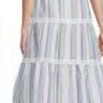 J. McLaughlin Cunningham Stripped Linen Maxi Dress Size 12 Summer Beach Colorful Photo 1