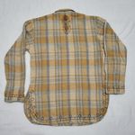 Vintage Western Bohemian Embroidered Plaid Shirt Long Sleeve Cabincore XL Tan Photo 7