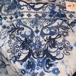 Johnny Was  Silk Addy Top in blue toile, blue and gray embroidery Photo 2