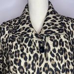 Chico's  Womens Size 0 Small Long Sleeve Black Brown Animal Print Blazer Jacket Photo 1