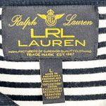 Ralph Lauren LAUREN Black White Striped Long V-Neck Button Accent Top Large Photo 2