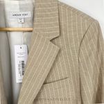 Amour Vert NWT  Women’s Slim Tobie Blazer  | Sz Medium | Natural (Tan) Striped Photo 10