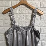 Nelli‎ satin floral appliqué slip dress Gray Size M Photo 2