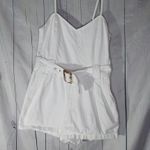 Show Me Your Mumu Sloane Denim V-Neck White Romper Photo 0