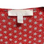 Cooperative  Womens Large Red V Neck Wrap Top Long Sleeve Flower Polka Dot Photo 3