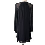 Joie  Black Chiffon Balloon Sleeve Button Front Mini Dress Photo 7