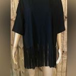 Verdusa Women's Fringe Hem Short Sleeve Round Neck T Shirt Tops sz XL Plus Black Photo 2