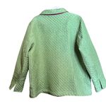 Quacker Factory The Quilted Jacket 1X Green Silk Zippered Embellished Outerwear Photo 3