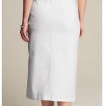 J.Jill Denim Women White Braided Waistband Maxi Skirt Front Slit Size 20 Stretch Photo 3