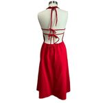 Anthropologie DRA  Dress Halter Backless Skater Red Dress Size Small Photo 2