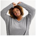 Sonoma Goods For Life Super Soft Ribbed Vneck Tunic Long Sleeve Top Sz XL Gray Photo 0