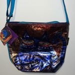 Laurel Burch Azul Blue Cat Foil Crossbody Tote NWT J6 Photo 6