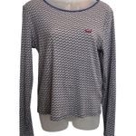 Levi's Classic Pullover Geo Rib Knit Long Sleeve T-Shirt Thermal Top Blue Large Photo 0