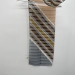 Vintage Multicolor Diagonal Stripe Long Rectangle Scarf Sheer Polyester Blue Photo 9