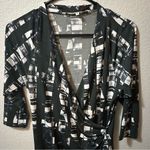 Rachel Roy Grid Graphic Geometric Print Fitted Dress XS Black Photo 2