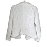 Carolina belle Montreal Womens Sz M White Edgy Tweed Frayed Trim Moto Jacket Photo 4