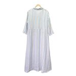 CP Shades Michelle Dress Size Medium Linen Stripe Button Front Maxi Made in USA Photo 9