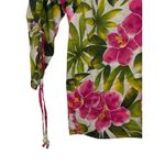 Pappagallo Women Top Tropical 3/4 Tie Sleeve Sand Hibiscus V Photo 2