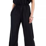 INC Women’s Medium NWT Black Flutter Batwing Sleeve V Neck Formal Party Romper M Photo 0