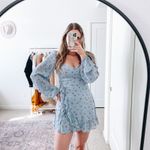 Reformation  Cammi Light Blue Floral Mini Dress Photo 2