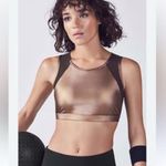 Fabletics Camryn Metallic Bronze Shimmer Bra Mesh Sports Bra Size XS Photo 0