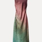 ZARA  dress midi satin tie dye fitted bodycon casual evening wedding cowl neck  Photo 8