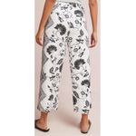 Anthropologie Et Twa Floral Print Cropped Pants Bohemian Black White Medium Photo 9