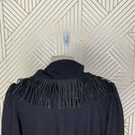 Lungta De Fancy London Black Fringe Wool Wrap Jacket Size US 4 Photo 8
