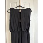 R & M Richards  Beaded Black party cocktail Dress Size 6 sexy Side Slit Photo 4