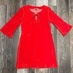 Boston Proper Red Grommet Terrycloth Tunic Mini Dress Small Photo 10