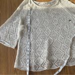 Skovhuus Knit Blouse or Cover Up Size Large Ivory 3/4 Sleeve Pullover Photo 7