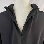 Alfani New  Mock Neck Long Sleeve Top Knit Trim High Neck Woven Blouse Black Photo 12