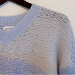 Club Monaco NEW  chunky mohair pullover sweater, lavender and navy, Oversized XS Photo 6