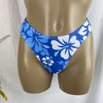 Blue & White Hibiscus Floral Print Bikini Bottoms & Cover Up Skirt Set M Size M Photo 1