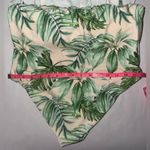 Gianni Bini One Piece Swimsuit Cream & Green Palm Print Off-Shoulder Ruffle XL Photo 15