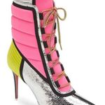 Christian Louboutin Sedah Lug Sole Booties Lace Up Boots Size 37.5 Photo 0