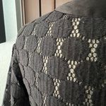 barney's new york Barney’s New York co-op black open knit satin trim dress Photo 3