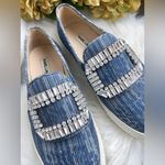 Karl Lagerfeld  Navy Denim Slip on Shoes with Diamond Buckle Size 6/36 Photo 1