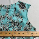 Danny & Nicole  aqua mint size 14 sleeveless floral a-line dress zips up back Photo 3