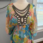 SOL & MER Embellished Crochet Sheer Swim‎ Cover Up Size Small/Medium Green Photo 1