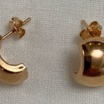 New 18k Rose Gold Half Hoop Chunky Earrings, Bold, Bubble, Cloud Photo 0